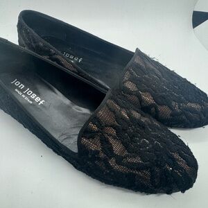 Black lace loafers